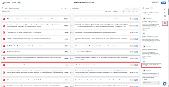 Using OpenAI inside Pairaphrase to truncate a translation