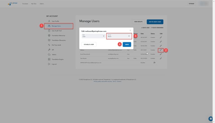 Set Group to None and bypass translation memory