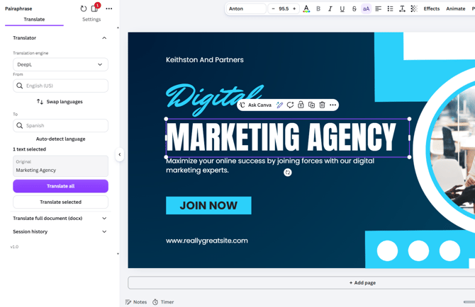 canva-translate-selected